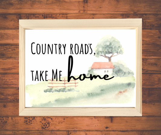Country Roads Sign